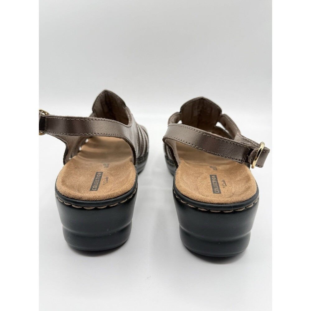 Clarks Metallic Taupe Slingback Sandals - Picture 3 of 5